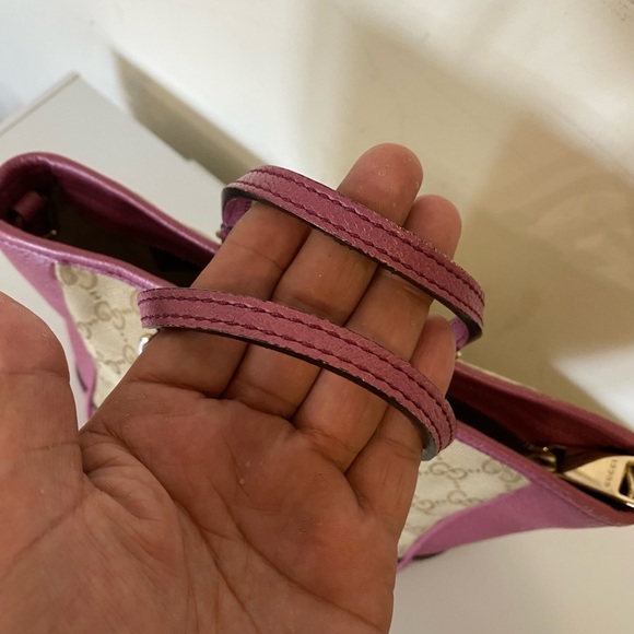 GUCCI GG canvas leather Monogram Small Bree Tote Pink - Picture 11 of 15